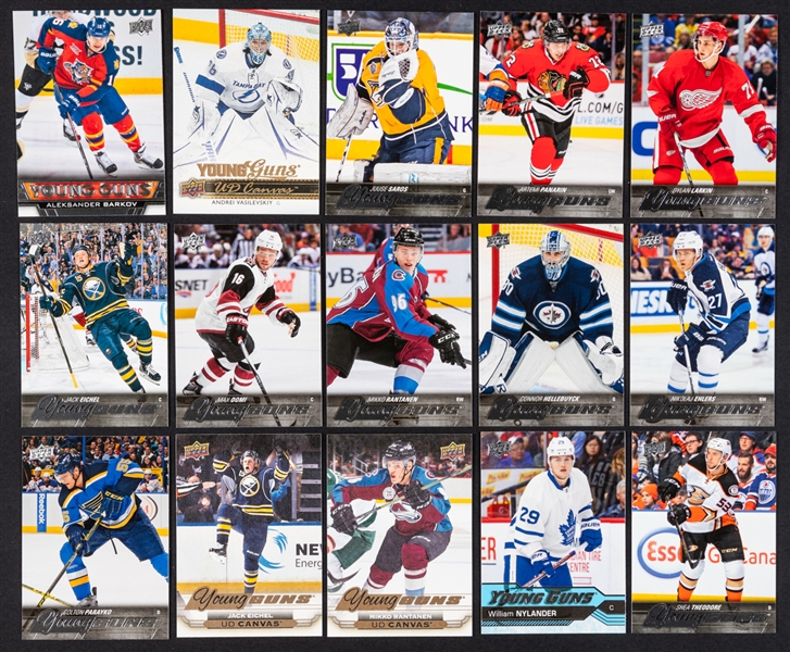 2011-12 to 2020-21 Upper Deck Young Guns and Other Rookies Hockey Card Collection of 120+ -  Including Eichel, Larkin, Rantanen, Hellebuyck, Saros, Domi, Nylander, Barkov, Panarin and More!