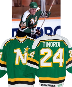 Mark Tinordis 1988-89 Minnesota North Stars Game-Worn Jersey - Nice Game Wear! - Team Repairs! 