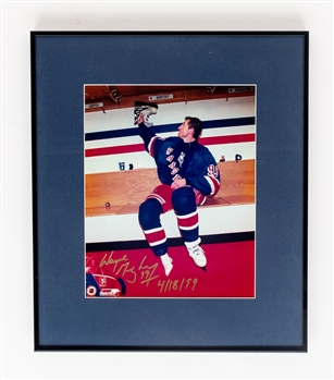 Rod Gilbert Framed Autographed Rangers Game Jersey Set With COA