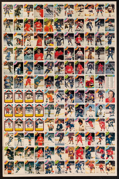 1978-79 O-Pee-Chee Hockey 132-Card Uncut Sheets (4) - Sheets Includes Bobby Orr, Ken Dryden, Mike Bossy Highlights and Others