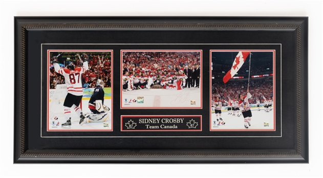 Sidney Crosby 11x14 Skating Black Uniform with Signed Olympics SI