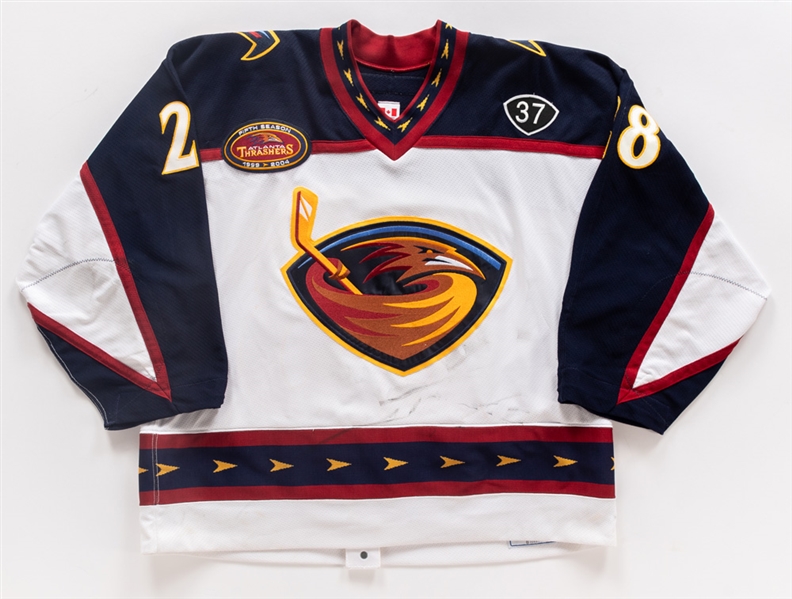 Randy Robitailles 2003-04 Atlanta Thrashers Game-Worn Jersey with LOA - 5th Season & Dan Snyder Patches! - Photo-Matched!