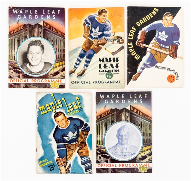 Maple Leaf Gardens 1930s/40s Toronto Maple Leafs Program Collection of 5