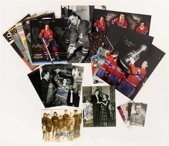 Deceased HOFer Jean Beliveau Montreal Canadiens Autograph Collection of 21 with LOA