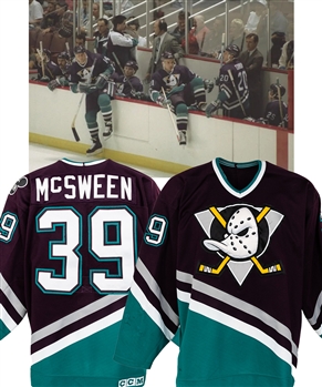 Don McSweens 1993-94 Anaheim Mighty Ducks Inaugural Season Game-Worn Jersey with MeiGray COR - FGW Patch! 