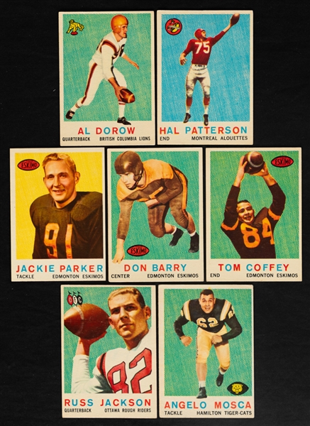 1959 Topps CFL Complete 88-Card Set, 1961 Topps CFL Complete 132-Card Set and 1965 Topps CFL Near Complete Set (112/132)