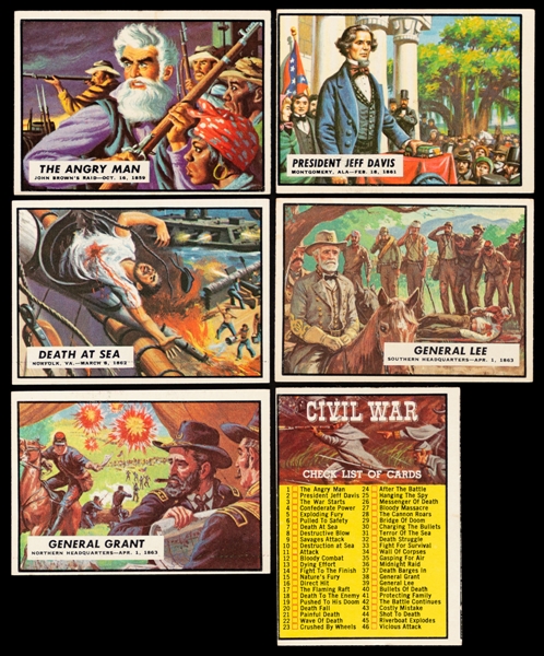 1962 Topps Civil War News Complete 88-Card Set with Unmarked Checklist 