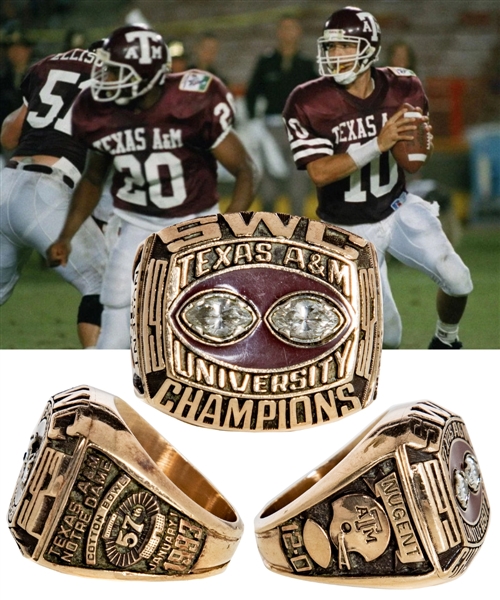 Texas A&M Aggies Football Team 1992 Southwest Conference Championship 10K Gold Ring