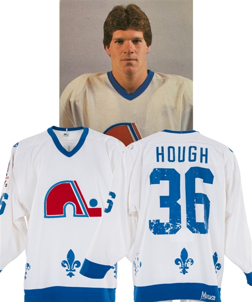 Mike Houghs Circa 1985 Quebec Nordiques Game-Worn Jersey - Rendez-Vous 87 Patch! 