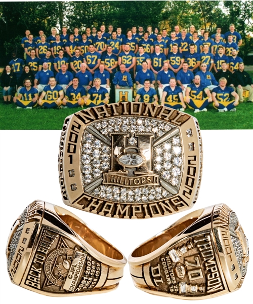 Paul Thompsons 2002 Saskatoon Hilltops Football Team CJFL Championship 10K Gold Ring - Back to Back Champs!