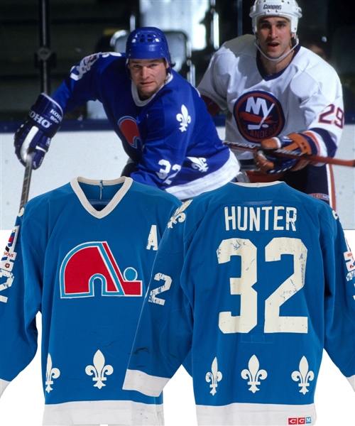 Dale Hunters 1986-87 Quebec Nordiques Game-Worn Alternate Captains Jersey - Rendez-Vous 87 Patch! - Photo-Matched!