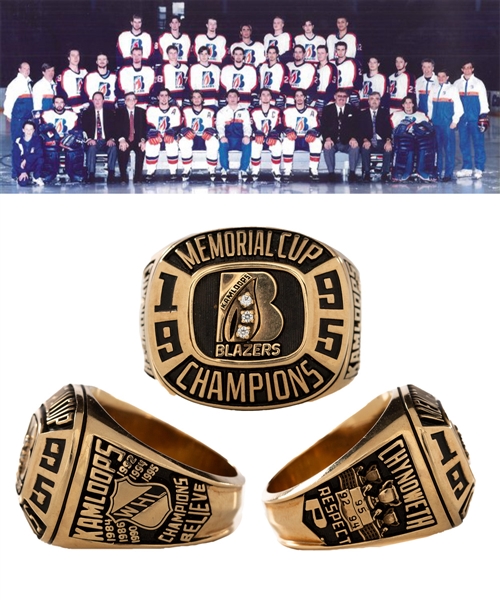Ed Chynoweths 1995 Kamloops Blazers Memorial Cup Championship 10K Gold and Diamond Ring