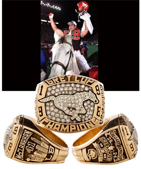 Anthony McClanahans 1998 Calgary Stampeders Grey Cup Championship 10K Gold and Diamond Ring in Presentation Box