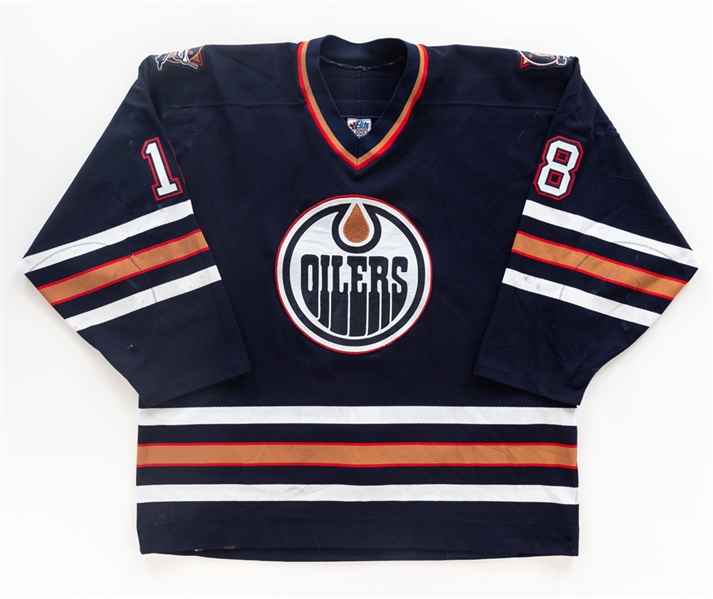 Ethan Moreau’s 2000-01 Edmonton Oilers Game-Worn Jersey with LOA 