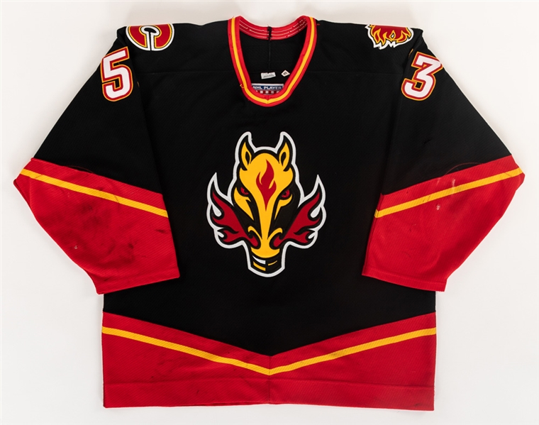 Derek Morris 2000-01 Calgary Flames Game-Worn Third Jersey with Team LOA - Nice Game Wear! 