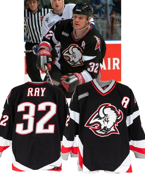 Rob Ray’s 1999-2000 Buffalo Sabres Game-Worn Alternate Captains Jersey – NHL 2000 Patch!
