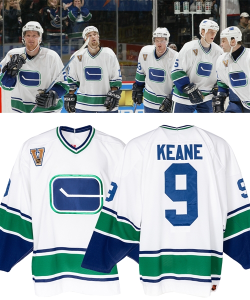 Mike Keanes 2003-04 Vancouver Canucks Game-Worn Vintage Jersey with LOA 