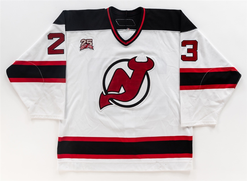 Scott Gomezs 2006-07 New Jersey Devils Game-Worn Jersey with Team LOA - 25th Anniversary Patch!
