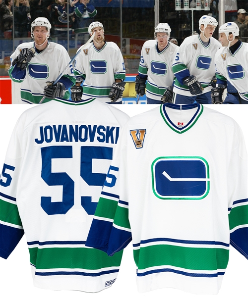 Ed Jovanovskis 2003-04 Vancouver Canucks Game-Worn Vintage Jersey with LOA