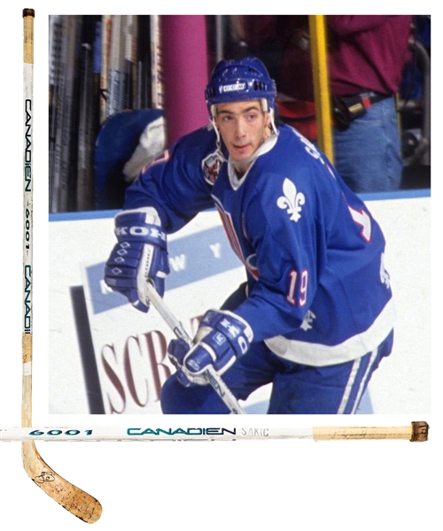 Joe Sakics 1992-93 Quebec Nordiques Signed Canadien 6001 Game-Used Stick