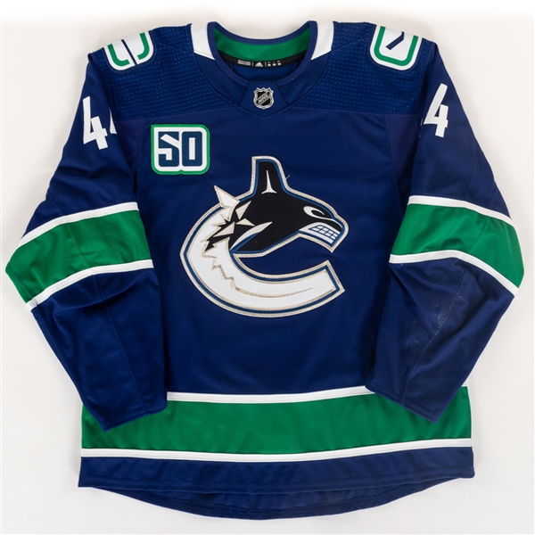 Tyler Graovac’s 2019-20 Vancouver Canucks Game-Worn Jersey with Team COA – 50th Anniversary Patch! – Photo-Matched! 