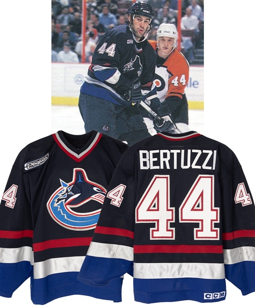 Todd Bertuzzis 1999-2000 Vancouver Canucks Game-Worn Jersey with Team LOA - 2000 Patch! 