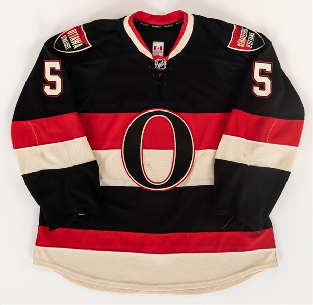 Cody Cecis 2015-16 Ottawa Senators Game-Worn Heritage Third Jersey with Team COA - Photo-Matched!