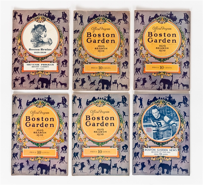 1930s Boston Bruins Boston Garden Program Collection of 12