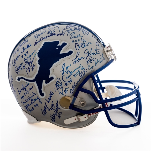 Detroit Lions "Legends" Full-Size Riddell Authentic Model Multi-Signed Helmet by 44 Including HOFers Dudley, Schmidt, Barney, Creekmur and Lary with LOAs