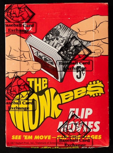 1967 Monkees Flip Movies Wax Box (24 Unopened Packs) - BBCE Certified