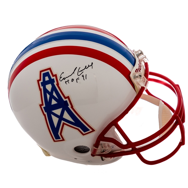 Earl Campbell Signed Houston Oilers Full-Size Riddell Authentic Pro Model Helmet with Steiner COA - "HOF 91" Inscription!