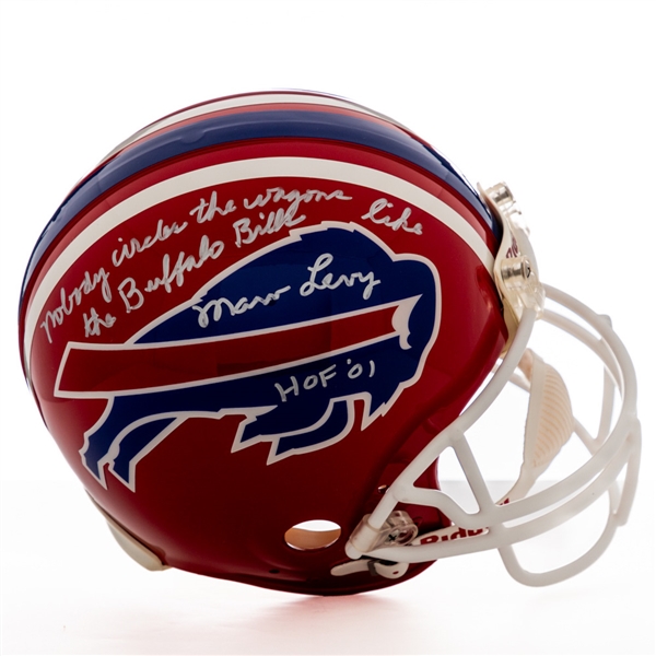 Marv Levy Signed Buffalo Bills Full-Size Riddell Authentic Pro Model Helmet with Steiner COA – “HOF 01” and “Nobody Circles The Wagons Like The Buffalo Bills” Inscriptions!