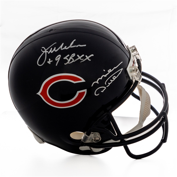 Jim McMahon and Mike Ditka Dual-Signed Chicago Bears Full-Size Riddell Replica Model Helmet with PSA/DNA and JSA COAs