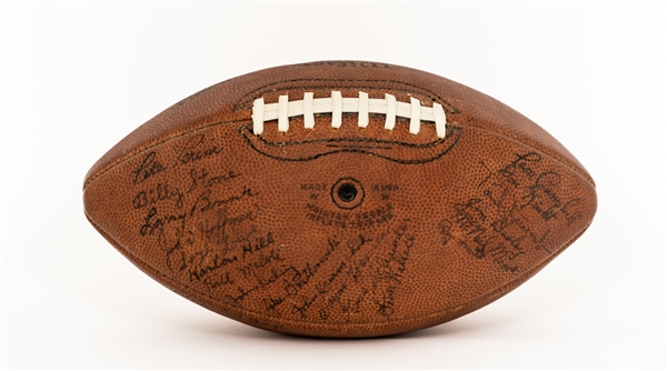 Chicago Bears 1954 Team-Signed Football - 39 signatures Including HOFers George Halas, Paddy Driscoll, Bill George and Stan Jones