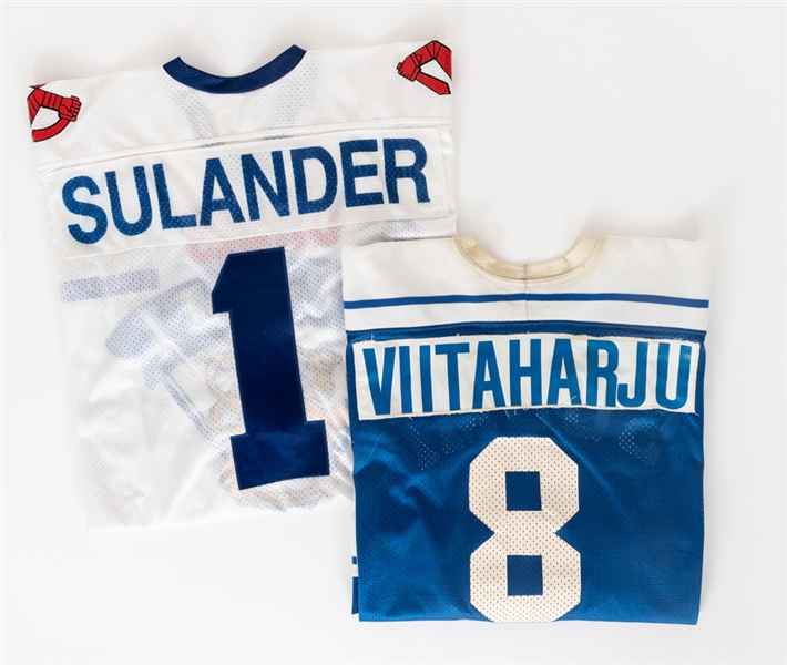 Ari Sulanders and Mika Viitaharjus Finland National Team Game-Worn Jerseys