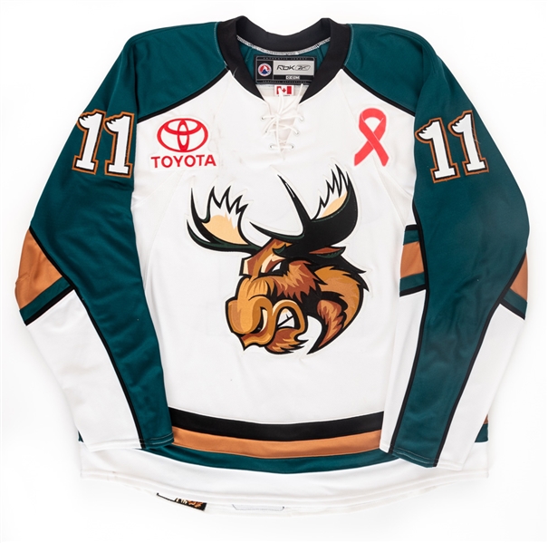 Rick Rypiens 2008-09 Manitoba Moose Pink Ribbon Campaign Game-Issued Jersey with Team LOA