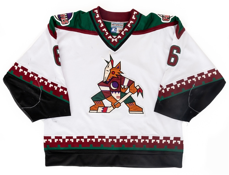 Jayson Mores 1996-97 Phoenix Coyotes Inaugural Season Game-Worn Regular Season and Playoffs Jersey with Team LOA and MeiGray COR