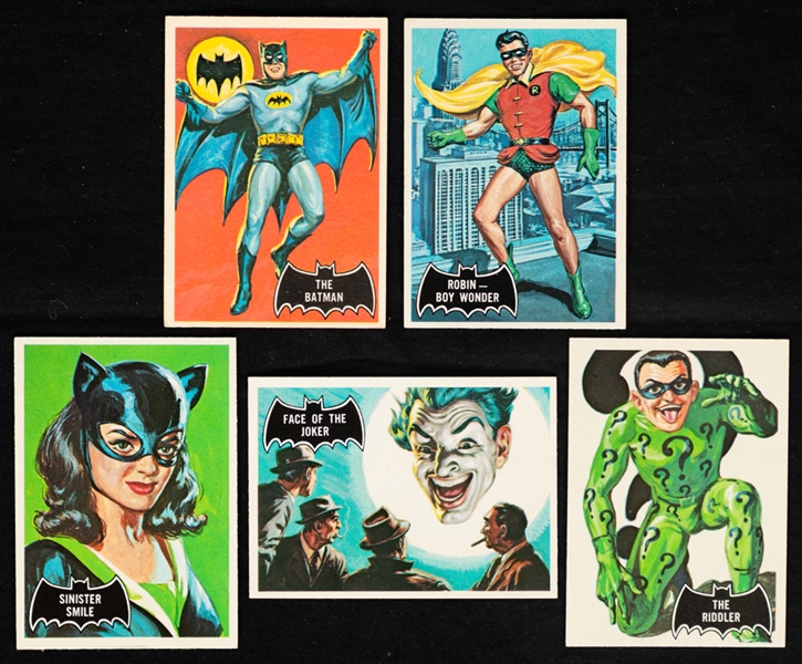 1966 O-Pee-Chee Batman Black Bat Complete 55-Card Set and 1965 Donruss Disneyland Complete 66-Card Set