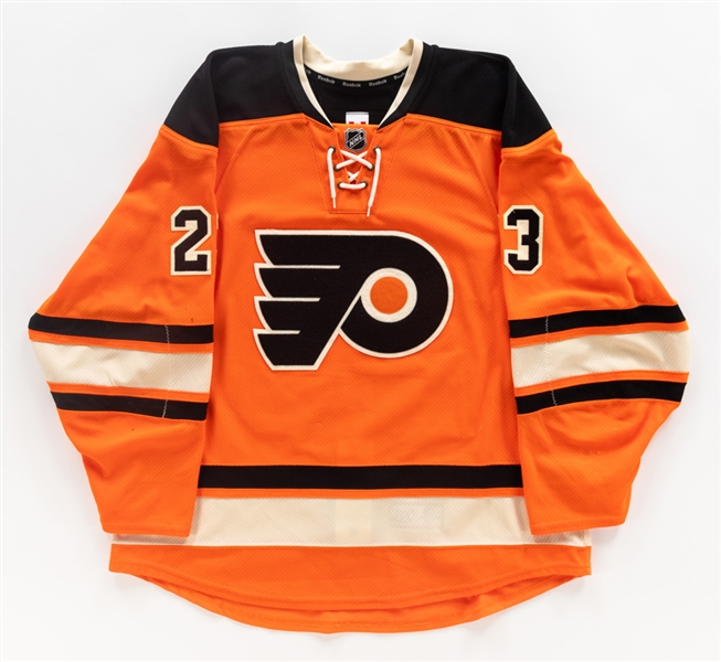 Brandon Mannings 2015-16 Philadelphia Flyers Game-Worn Third Jersey with LOA - Photo-Matched!