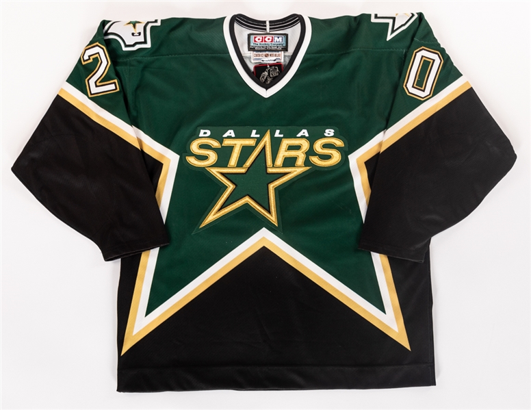 Ed Belfour Signed Dallas Stars Pro On-Ice Style Jersey from Brian Skrudlands Personal Collection with His Signed LOA