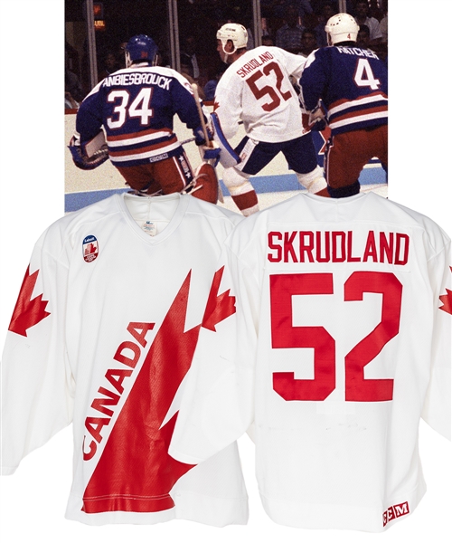 Brian Skrudland’s 1991 Canada Cup Team Canada Game-Worn White Pre-Tournament Jersey from His Personal Collection with His Signed LOA