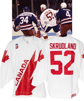 Brian Skrudland’s 1991 Canada Cup Team Canada Game-Worn White Pre-Tournament Jersey from His Personal Collection with His Signed LOA
