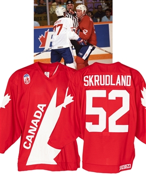 Brian Skrudland’s 1991 Canada Cup Team Canada Game-Worn Red Pre-Tournament Jersey from His Personal Collection with His Signed LOA