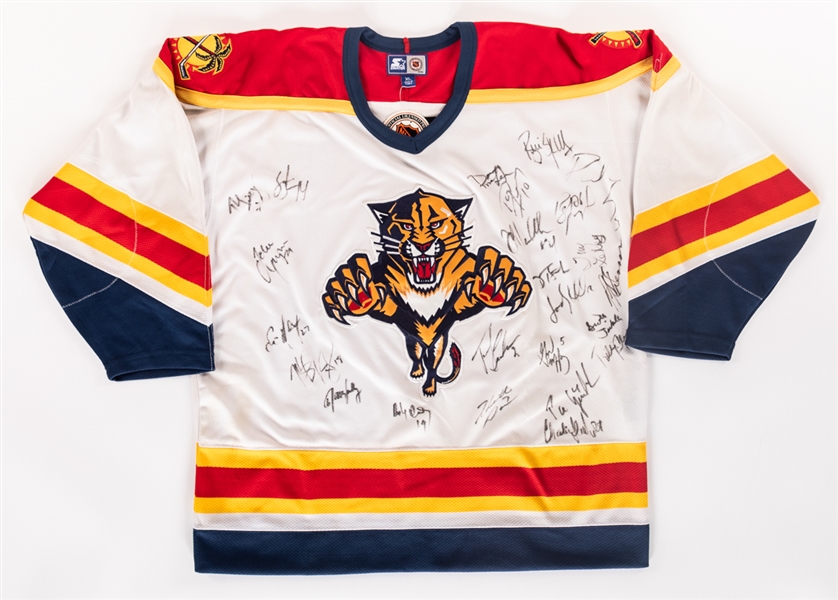 Florida Panthers 1994-95 Team-Signed Jersey from Brian Skrudlands Personal Collection with His Signed LOA