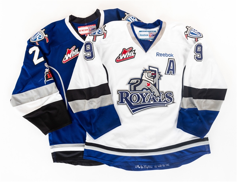 Kevin Sundhers 2011-12 and Chaz Reddekopps 2017-18 Victoria Royals Game-Worn Jersey Collection of 2