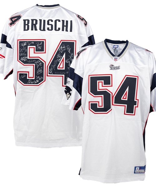 New England Patriots 2004 Super Bowl Champions Team-Signed Limited-Edition Tedy Bruschi Jersey Including Brady with Steiner COA 