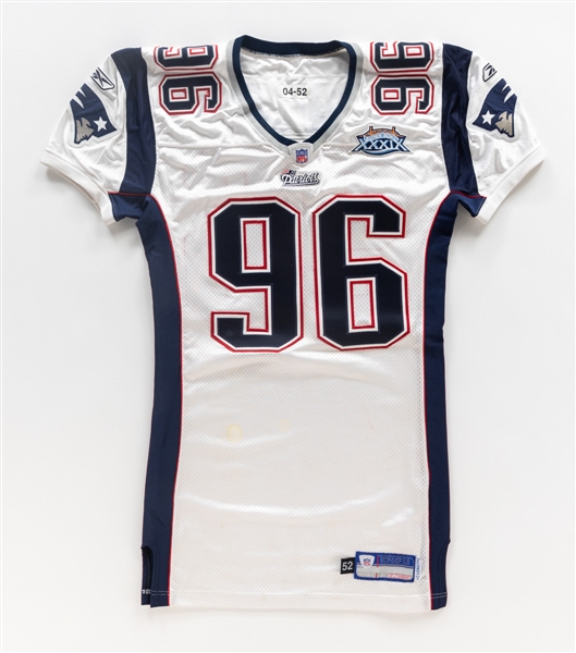 Rodney Bailey’s 2004 New England Patriots Super Bowl XXXIX Game-Issued Jersey From His Personal Collection with His Signed LOA