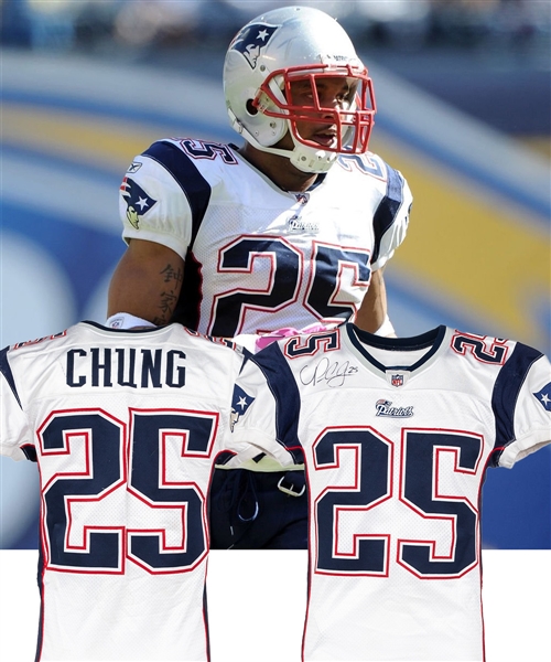 Patrick Chung’s 2010 New England Patriots Signed Game-Worn Jersey with LOA – Nice Game Wear! - Team Repairs! - Photo-Matched!