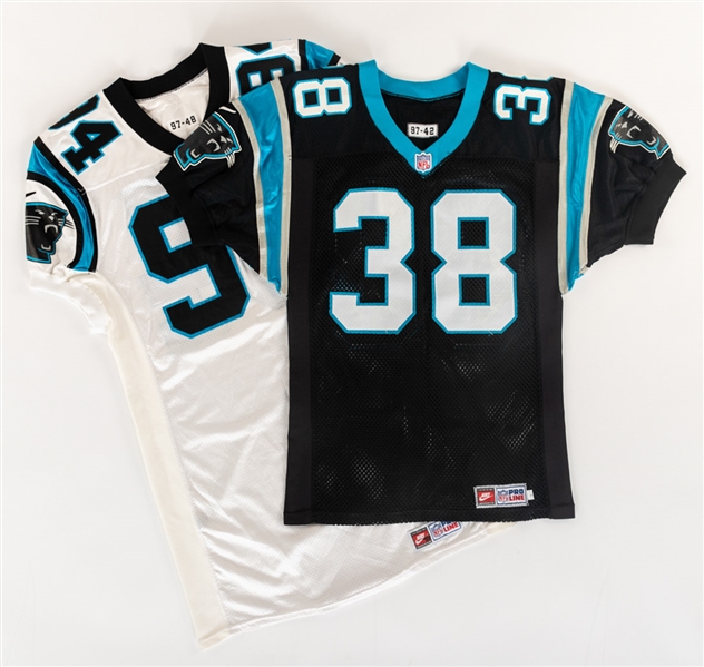 Tyrone Pooles 1997 Carolina Panthers Game-Worn Jersey with Team LOA and Sean Gilberts 1998 Carolina Panthers Game-Issued Jersey 