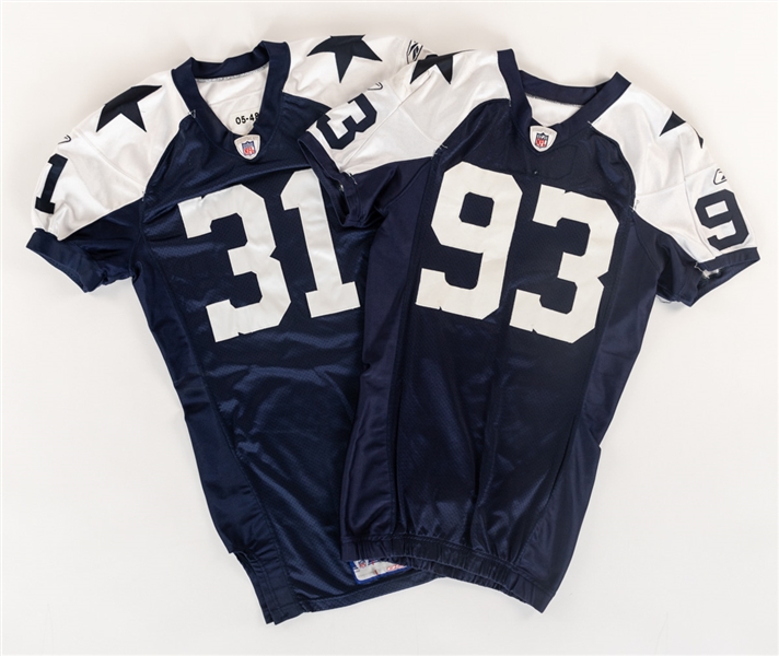 Anthony Spencers 2008 Dallas Cowboys Game-Worn Throwback Jersey with Steiner LOA and Roy Williams 2005 Dallas Cowboys Game-Issued Throwback Jersey 